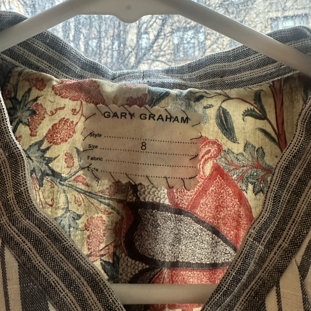 Gary Graham fem/punk Striped Button-Up tailored jacket with Floral lining - Picture 8 of 14